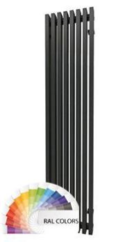 Радиатор стальной вертик. TONI ARTI Noche 10 секций, ниж. правое подключ. 491/1000, 1.38 кВт, черный